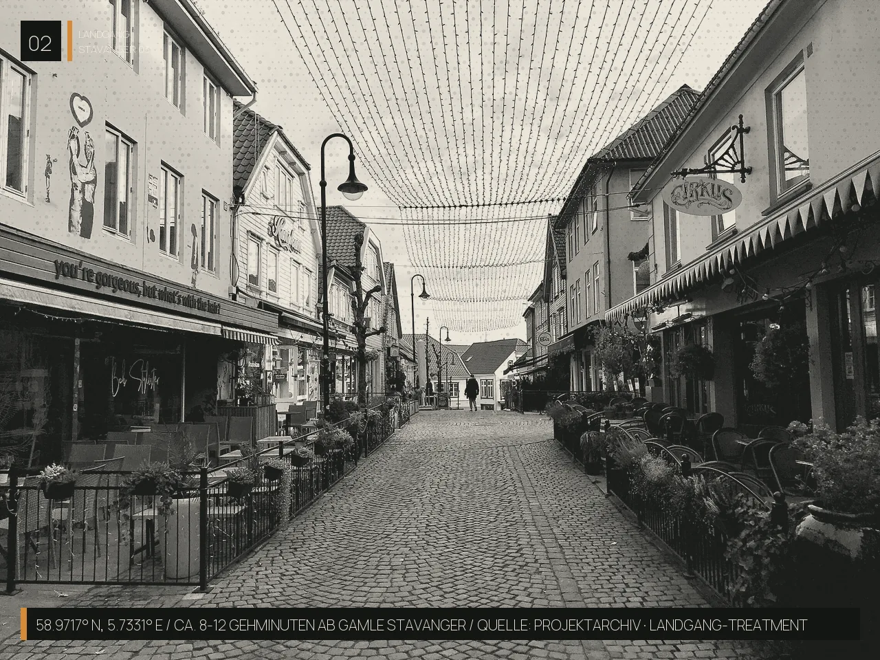 Stavanger — FARGEGATEN: Øvre Holmegate · Farbe nach Stahl und Weiß