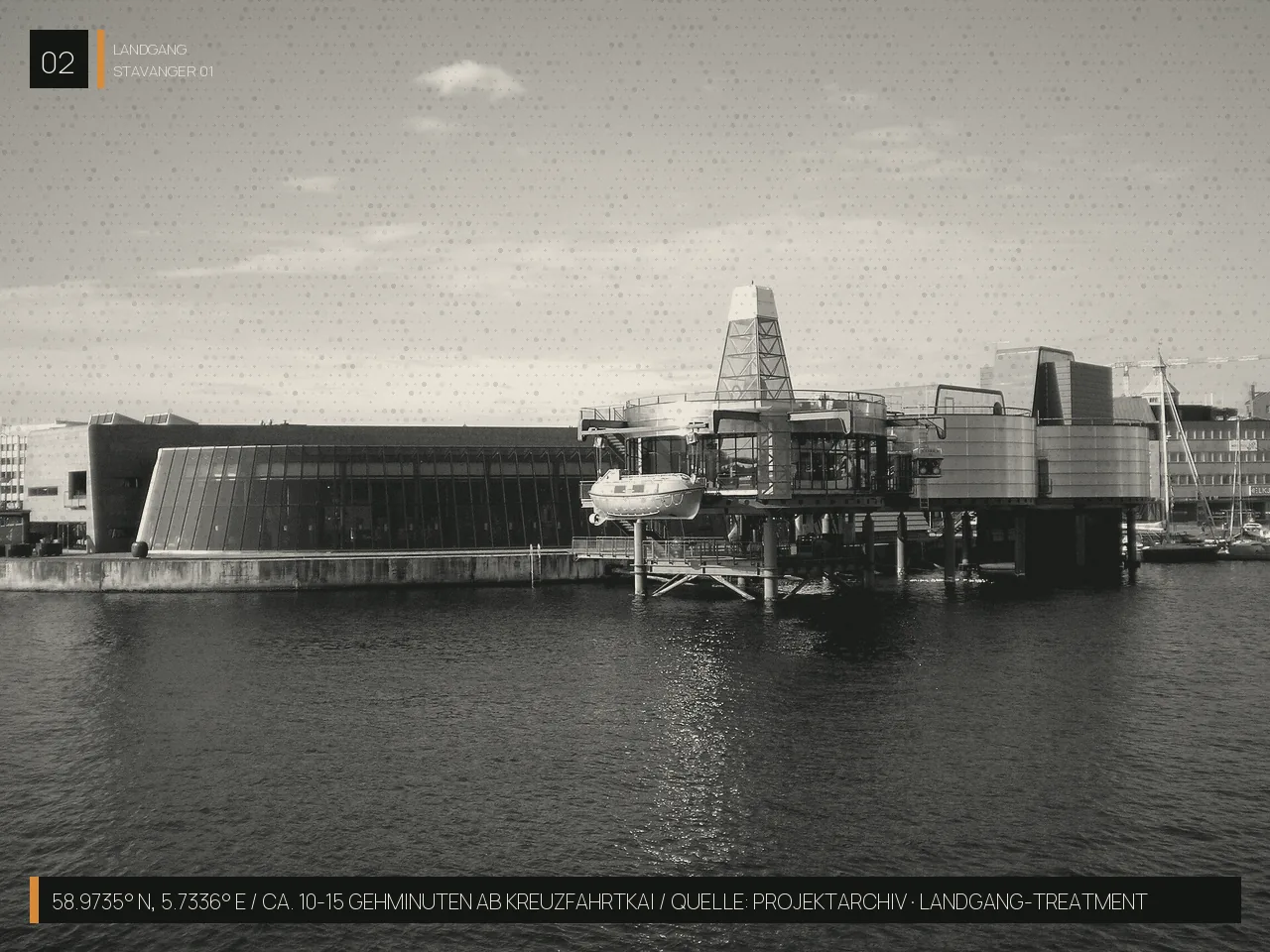 Stavanger — DAS ÖL-LABOR: Norwegian Petroleum Museum · Norsk Oljemuseum, direkt am Wasser