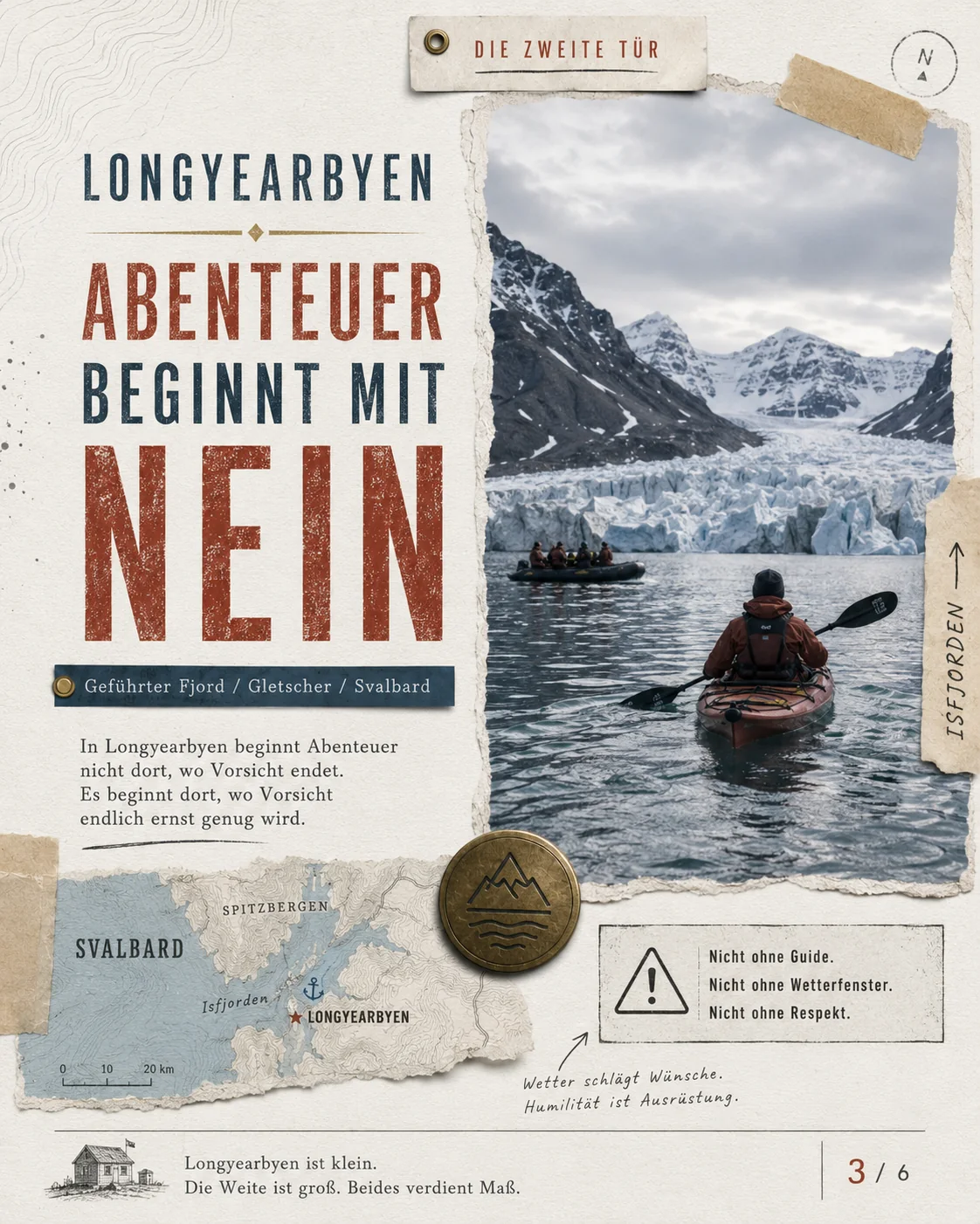 Geführte Fjord- und Gletscherlogik Longyearbyen