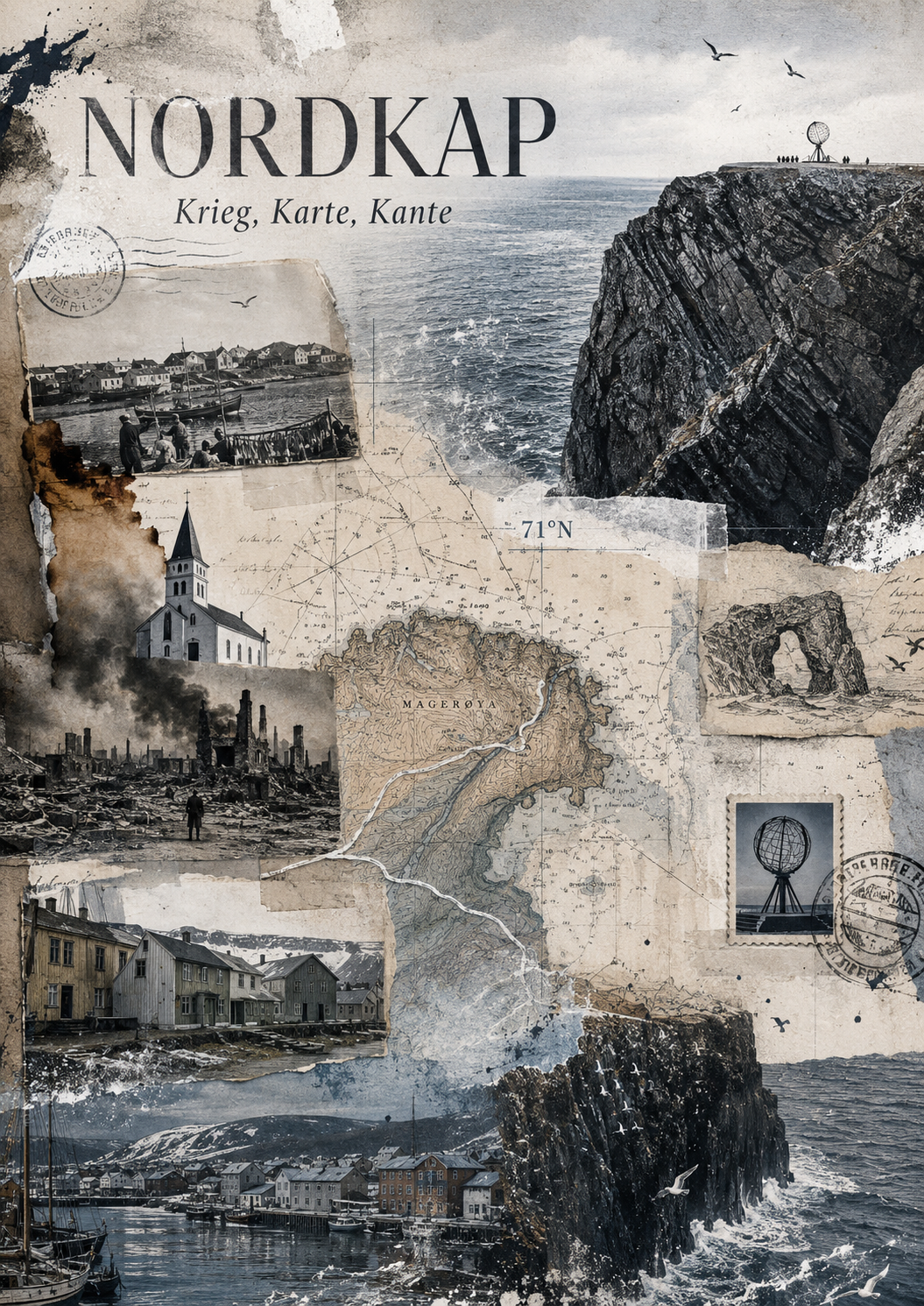 Honningsvåg / Nordkap Archivspur-Poster