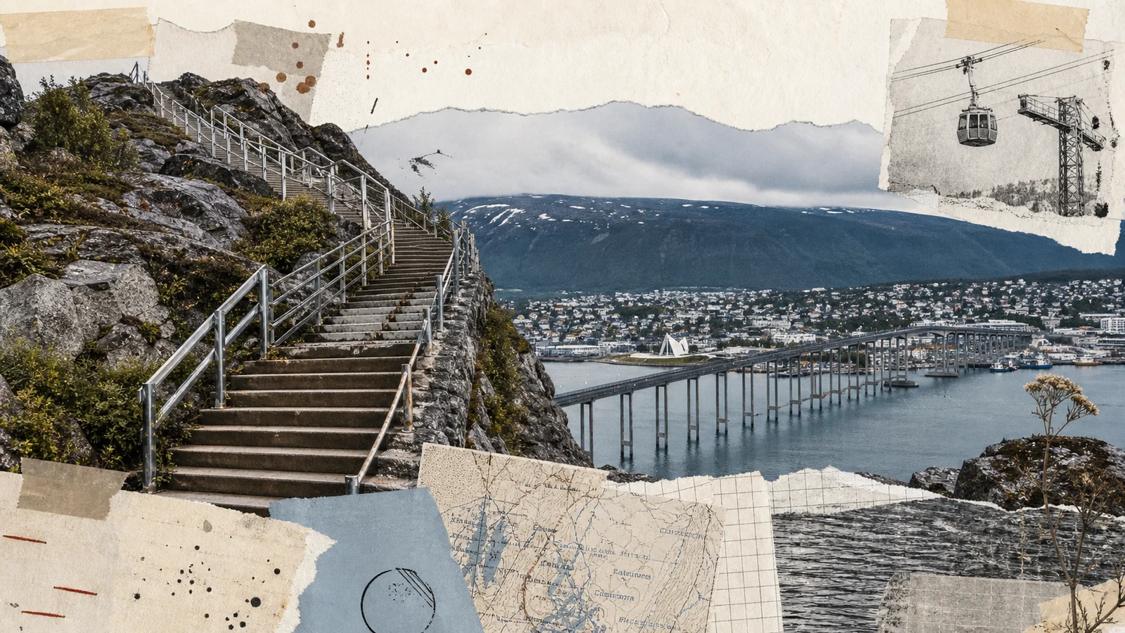 Tromsø zwischen Stadt, Wasser und arktischen Bergen.